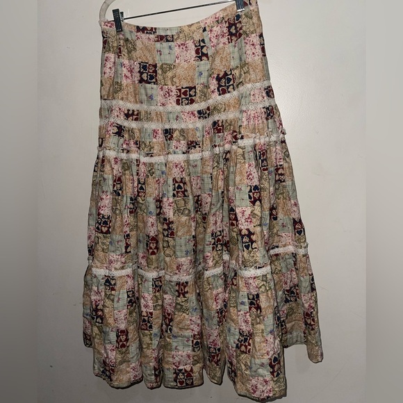 Vintage Polo Jeans Company  Floral Patchwork Boho Midi/Maxi Flowy Skirt - Picture 4 of 5